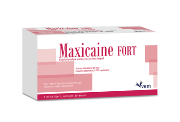 MAXICAINE FORT(80 MG/2ML+ 0,02 MG/2ML) ENJEKSIYONLUK COZELTI ICEREN AMPUL